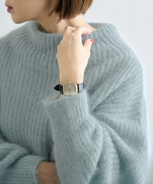 IENA（イエナ）の「キッドモヘヤミックス 片畦プルオーバー（ニット/セーター・レディース・チャコールグレー/ライトグレー/サックスブルー・FREE）」の3枚目の写真