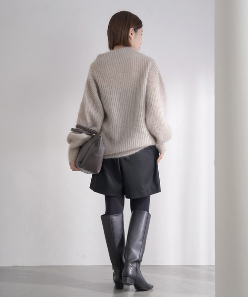 IENA（イエナ）の「キッドモヘヤミックス 片畦プルオーバー（ニット/セーター・レディース・チャコールグレー/ライトグレー/サックスブルー・FREE）」の19枚目の写真