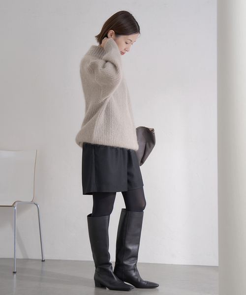 IENA（イエナ）の「キッドモヘヤミックス 片畦プルオーバー（ニット/セーター・レディース・チャコールグレー/ライトグレー/サックスブルー・FREE）」の20枚目の写真