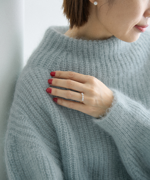 IENA（イエナ）の「キッドモヘヤミックス 片畦プルオーバー（ニット/セーター・レディース・チャコールグレー/ライトグレー/サックスブルー・FREE）」の22枚目の写真