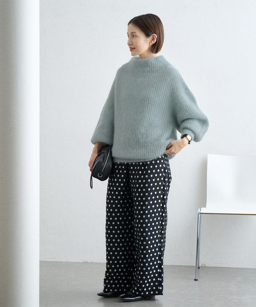 IENA（イエナ）の「キッドモヘヤミックス 片畦プルオーバー（ニット/セーター・レディース・チャコールグレー/ライトグレー/サックスブルー・FREE）」の11枚目の写真