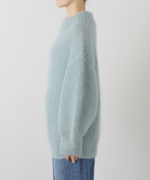 IENA（イエナ）の「キッドモヘヤミックス 片畦プルオーバー（ニット/セーター・レディース・チャコールグレー/ライトグレー/サックスブルー・FREE）」の14枚目の写真