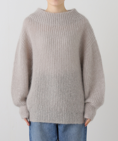 IENA（イエナ）の「キッドモヘヤミックス 片畦プルオーバー（ニット/セーター・レディース・チャコールグレー/ライトグレー/サックスブルー・FREE）」の9枚目の写真