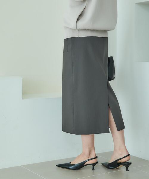 UNTITLED(アンタイトル)の「【ストレッチ性/洗える】アウトポケット ナロースカート(スカート・レディース・ベージュ/ブラウン系その他・50/48/46/44/42/04/03/02/01/00)」の17枚目の写真