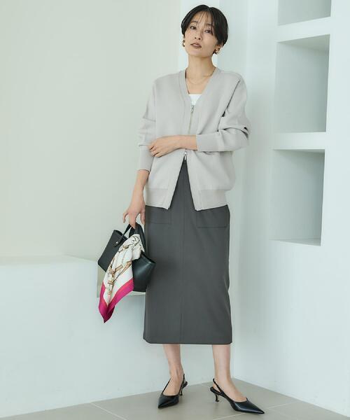 UNTITLED(アンタイトル)の「【ストレッチ性/洗える】アウトポケット ナロースカート(スカート・レディース・ベージュ/ブラウン系その他・50/48/46/44/42/04/03/02/01/00)」の18枚目の写真