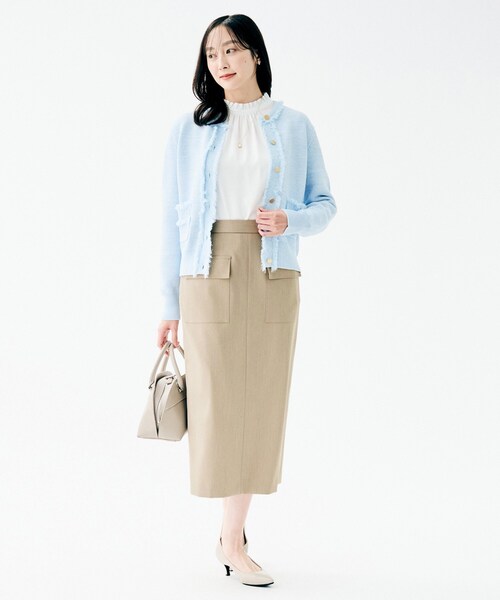 UNTITLED(アンタイトル)の「【ストレッチ性/洗える】アウトポケット ナロースカート(スカート・レディース・ベージュ/ブラウン系その他・50/48/46/44/42/04/03/02/01/00)」の5枚目の写真