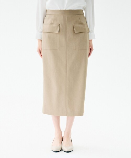 UNTITLED(アンタイトル)の「【ストレッチ性/洗える】アウトポケット ナロースカート(スカート・レディース・ベージュ/ブラウン系その他・50/48/46/44/42/04/03/02/01/00)」の7枚目の写真