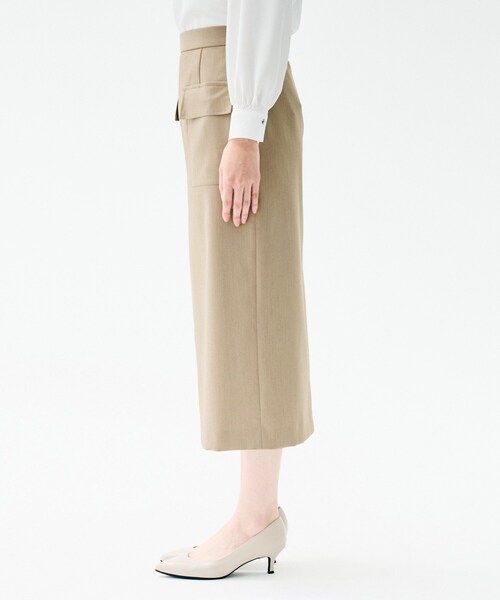 UNTITLED(アンタイトル)の「【ストレッチ性/洗える】アウトポケット ナロースカート(スカート・レディース・ベージュ/ブラウン系その他・50/48/46/44/42/04/03/02/01/00)」の8枚目の写真