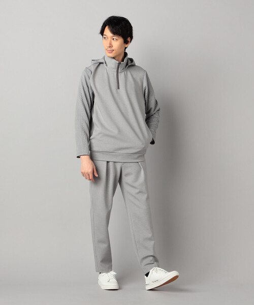 COMME CA MEN(コムサメン)の「【保温・透湿・吸水速乾】ダウンファブリック タックテーパードパンツ(その他パンツ・メンズ・ブラック/グレー・L/M)」の3枚目の写真