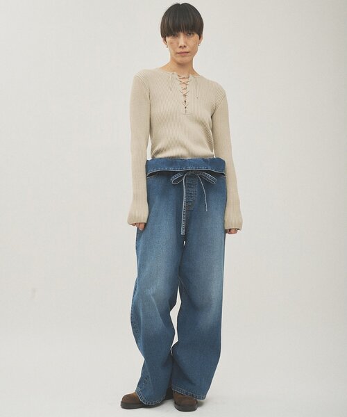 Whim Gazette(ウィムガゼット)の「フリルデニムパンツ(デニムパンツ・レディース・インディゴブルー・36/38)」の12枚目の写真