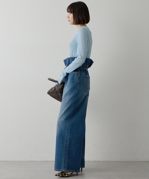 Whim Gazette(ウィムガゼット)の「フリルデニムパンツ(デニムパンツ・レディース・インディゴブルー・36/38)」の6枚目の写真