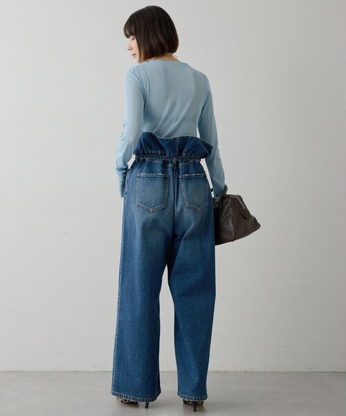 Whim Gazette(ウィムガゼット)の「フリルデニムパンツ(デニムパンツ・レディース・インディゴブルー・36/38)」の7枚目の写真