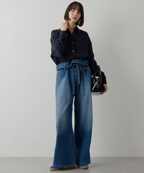 Whim Gazette(ウィムガゼット)の「フリルデニムパンツ(デニムパンツ・レディース・インディゴブルー・36/38)」の9枚目の写真