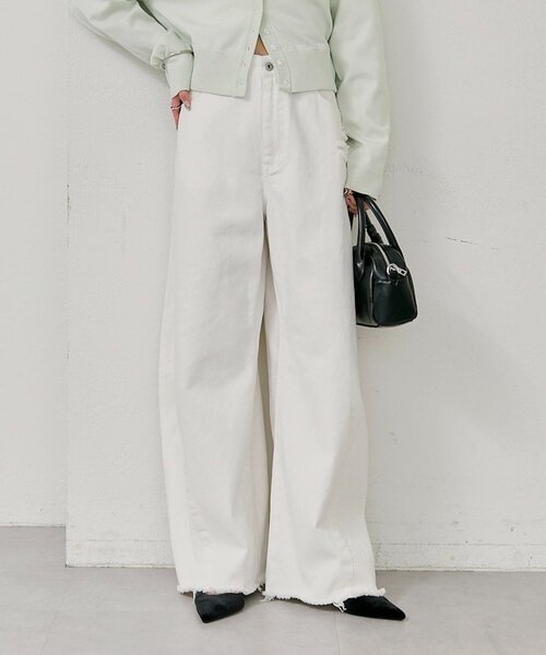 mystic(ミスティック)の「クラッシュカーブパンツ(デニムパンツ・レディース・ブラック/ブルー/オフホワイト・2/0/1)」の1枚目の写真