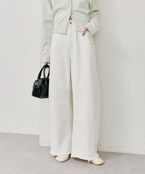 mystic(ミスティック)の「クラッシュカーブパンツ(デニムパンツ・レディース・ブラック/ブルー/オフホワイト・2/0/1)」の6枚目の写真