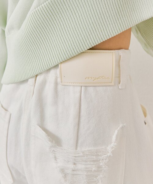 mystic(ミスティック)の「クラッシュカーブパンツ(デニムパンツ・レディース・ブラック/ブルー/オフホワイト・2/0/1)」の13枚目の写真