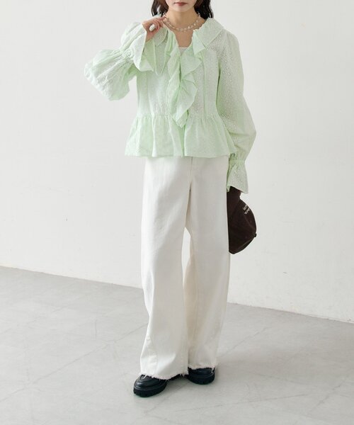 mystic(ミスティック)の「クラッシュカーブパンツ(デニムパンツ・レディース・ブラック/ブルー/オフホワイト・2/0/1)」の22枚目の写真