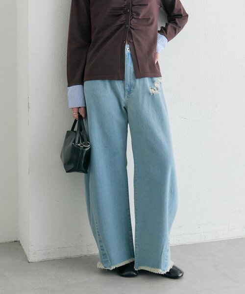 クラッシュカーブパンツ（デニムパンツ）｜mystic（ミスティック）の