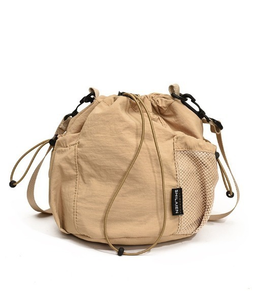 SHEPP(シープ)の「ドロストメッシュポケット 巾着 ショルダー(ショルダーバッグ・レディース・ブルー/ブラック/グリーン/ベージュ/パープル・F)」の10枚目の写真