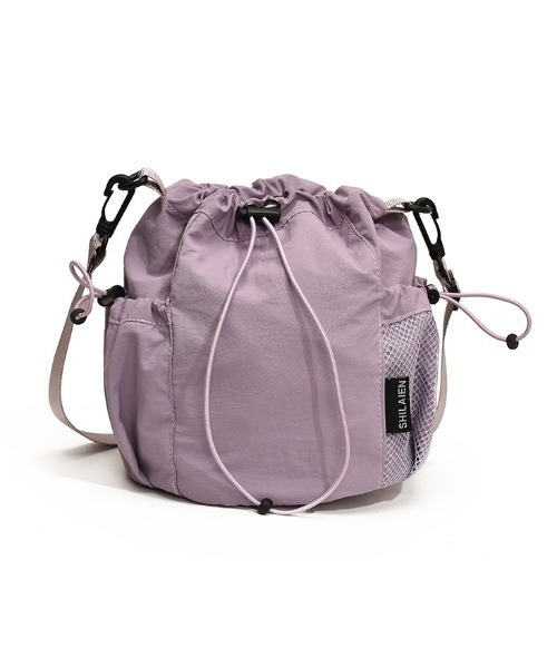 SHEPP(シープ)の「ドロストメッシュポケット 巾着 ショルダー(ショルダーバッグ・レディース・ブルー/ブラック/グリーン/ベージュ/パープル・F)」の13枚目の写真