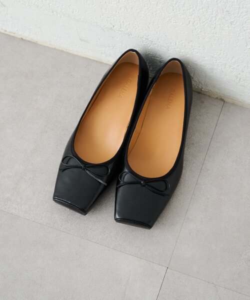 LOUNGEDRESS（ラウンジドレス）の「【GALENA/ガレナ】スクエアトゥバレエパンプス（パンプス・レディース・アイボリー/ブラック・38/37/36）」の2枚目の写真