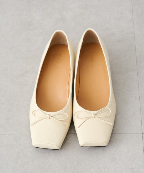 LOUNGEDRESS（ラウンジドレス）の「【GALENA/ガレナ】スクエアトゥバレエパンプス（パンプス・レディース・アイボリー/ブラック・38/37/36）」の3枚目の写真
