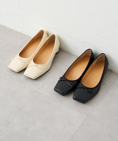 LOUNGEDRESS（ラウンジドレス）の「【GALENA/ガレナ】スクエアトゥバレエパンプス（パンプス・レディース・アイボリー/ブラック・38/37/36）」の7枚目の写真