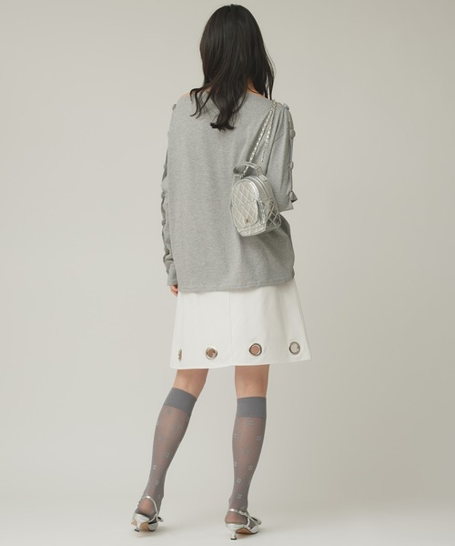 Narcissus（ナルシス）の「ボタンカーブロンＴ（Tシャツ/カットソー・レディース・ブラック/グレー・FREE）」の13枚目の写真