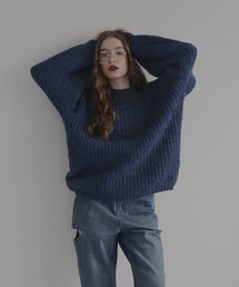 畦編みクルーネックニット」に該当するニット/セーターファッション