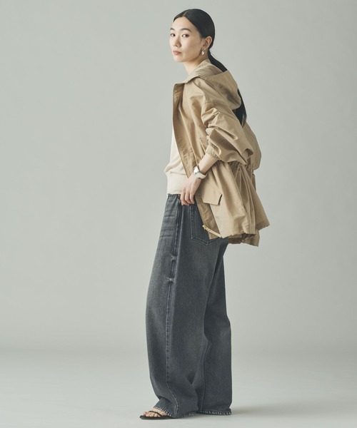 Curensology（カレンソロジー）の「Curensology(カレンソロジー)/ナイロンラミーフードブルゾン（ブルゾン・レディース・ブラック/ベージュ・FREE）」の8枚目の写真