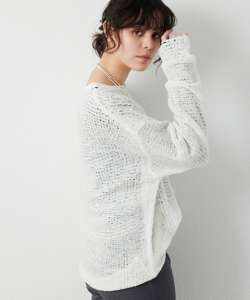 THE PAUSE(ザ ポーズ)の「【THE PAUSE】メッシュプルオーバー(ニット/セーター・レディース・オレンジ/ベージュ/オフホワイト・FREE)」の10枚目の写真