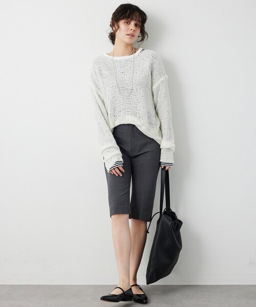 THE PAUSE(ザ ポーズ)の「【THE PAUSE】メッシュプルオーバー(ニット/セーター・レディース・オレンジ/ベージュ/オフホワイト・FREE)」の4枚目の写真