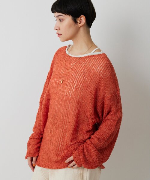 THE PAUSE(ザ ポーズ)の「【THE PAUSE】メッシュプルオーバー(ニット/セーター・レディース・オレンジ/ベージュ/オフホワイト・FREE)」の15枚目の写真