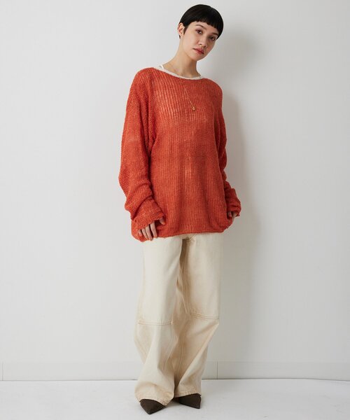THE PAUSE(ザ ポーズ)の「【THE PAUSE】メッシュプルオーバー(ニット/セーター・レディース・オレンジ/ベージュ/オフホワイト・FREE)」の21枚目の写真