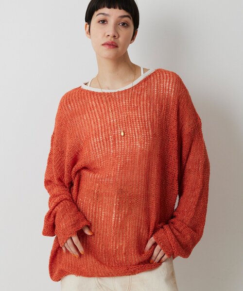 THE PAUSE(ザ ポーズ)の「【THE PAUSE】メッシュプルオーバー(ニット/セーター・レディース・オレンジ/ベージュ/オフホワイト・FREE)」の14枚目の写真