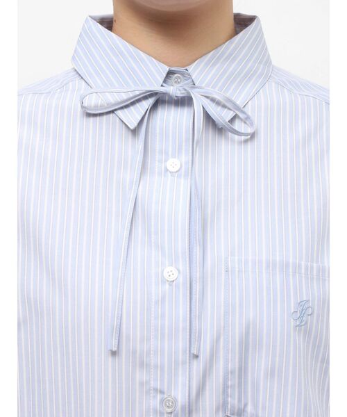 jouetie（ジュエティ）の「ショルダーフリルリボンタイBIGシャツ　春服（シャツ/ブラウス・レディース・ブルー/オフホワイト/ピンク・MEDIUM）」の22枚目の写真