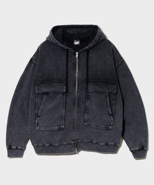 SCREEN STARS（スクリーンスターズ）の「SCREEN STARS/スクリーンスターズ　CHEMICAL WASH ZIP PARKER 【GSC別注】（パーカー・メンズ・ブラック/オートミール/レッド・MEDIUM/LARGE/X-LARGE）」の2枚目の写真