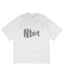 ウェットロゴオーバーサイズ半袖Tシャツバックメランジ