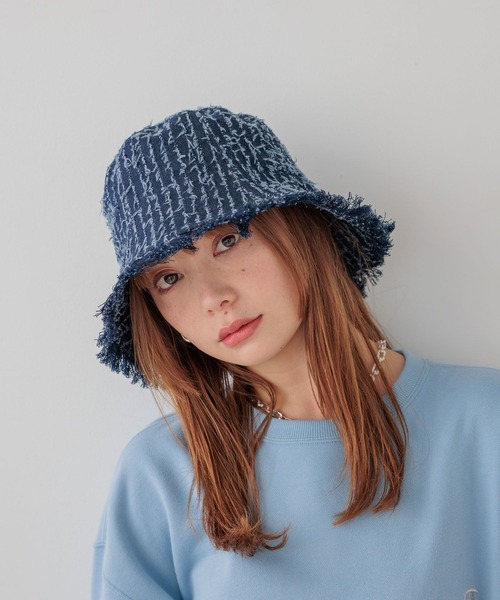 BAYFLOW(ベイフロー)の「デニムフリンジハット(ハット・レディース・ブルー/ブルー系その他・FREE)」の1枚目の写真