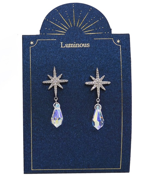 Zoule（ゾーラ）の「Zoule ゾーラ：Luminous ルミナスシリーズ　crystal luminous　スター　星　雫　ピアス（ピアス（両耳用）・レディース・シルバー/ゴールド・FREE）」の9枚目の写真