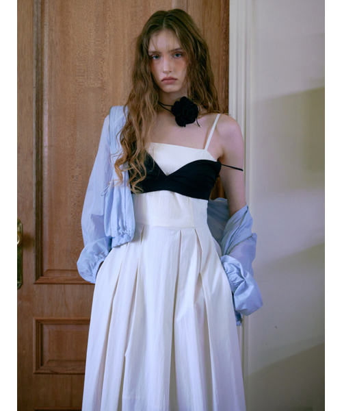 ETMON(エトモン)の「Slip Texture Blend Pleats Dress, Cream Ivory(ワンピース・レディース・その他・M/S)」の2枚目の写真