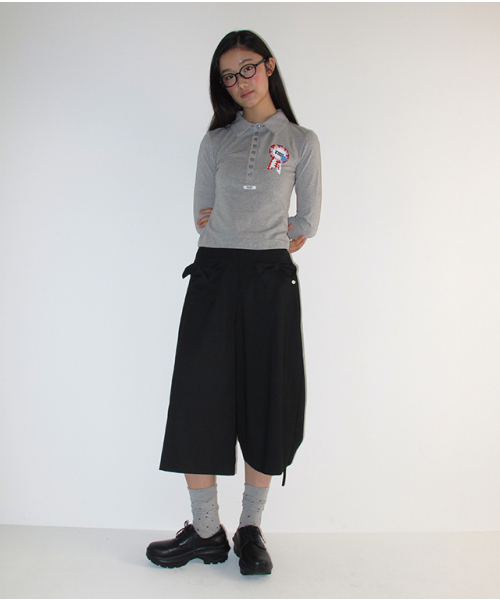 RONRON(ロンロン)の「ROSETTE BUTTON HENRYNECK LONG SLEEVE GREY(Tシャツ/カットソー・レディース・その他・FREE)」の5枚目の写真
