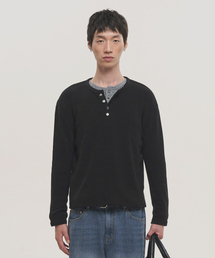 NOISE（ノイズ）の「ソフトヘンリーネックスリーブニット - ブラック（ニット/セーター）」