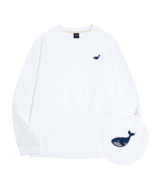 OKSTAR(オクスター)の「ミニウェイル刺繍クルーネックオーバーサイズ長袖Tシャツ(Tシャツ/カットソー・レディース・ブラック/ホワイト・MEDIUM/LARGE/X-LARGE/2XL)」の1枚目の写真