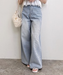 グリッターラメデニムワイドパンツ