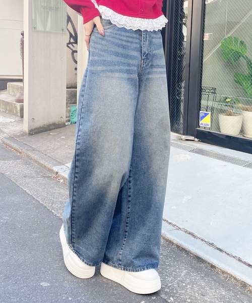 INGNI(イング)の「グリッターラメデニムワイドパンツ(デニムパンツ・レディース・ブルー系その他3/グレー/ブルー系その他・S/M)」の13枚目の写真