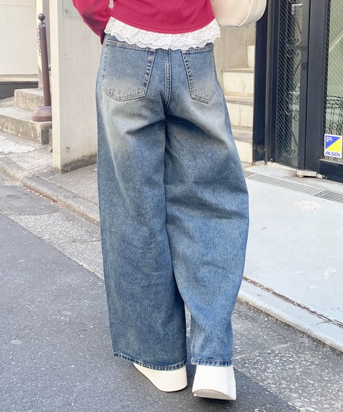 INGNI(イング)の「グリッターラメデニムワイドパンツ(デニムパンツ・レディース・ブルー系その他3/グレー/ブルー系その他・S/M)」の14枚目の写真