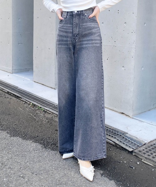 INGNI(イング)の「グリッターラメデニムワイドパンツ(デニムパンツ・レディース・ブルー系その他3/グレー/ブルー系その他・S/M)」の4枚目の写真