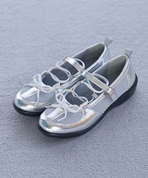 FREAK'S STORE（フリークスストア）の「レースアップ バレエシューズ/バレエスニーカー（バレエシューズ・レディース・シルバー/ブラック/ブラウン・23.5cm/24.0cm/24.5cm）」の3枚目の写真