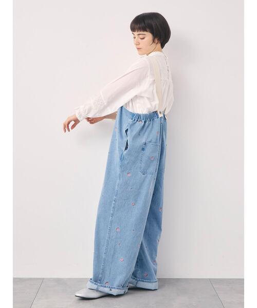 Samansa Mos2(サマンサ モスモス)の「【オーガニックコットン】デニムサロペット(サロペット/オーバーオール・レディース・ブルー/サックスブルー/キナリ・F)」の6枚目の写真